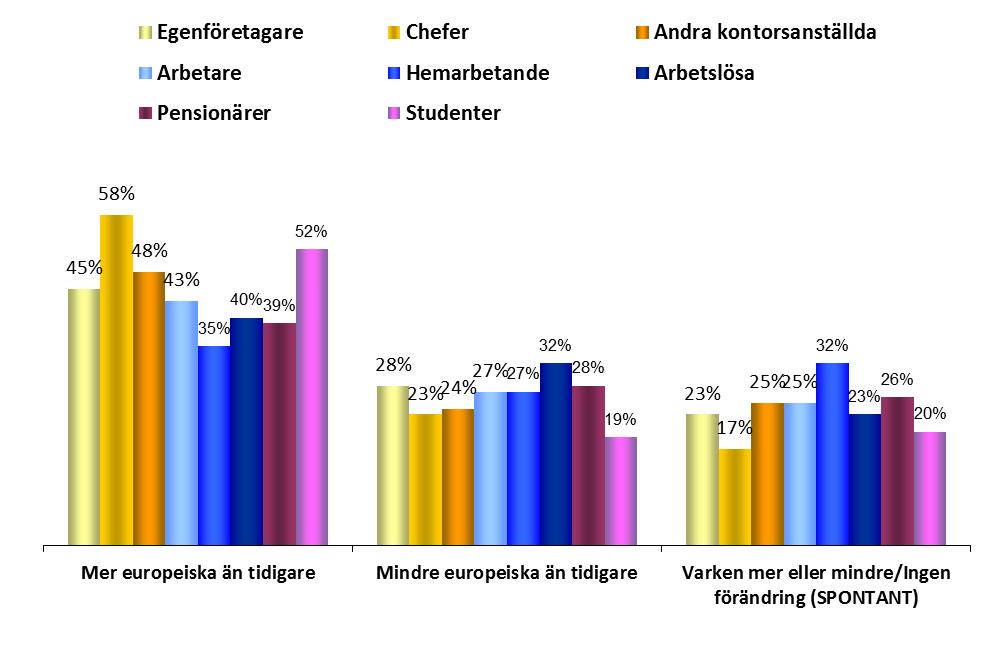 Yrkesgrupper EU-MEDBORGARNAS IDENTITET FOKUS - SAMHÄLLS /YRKESKATEGORI 1.