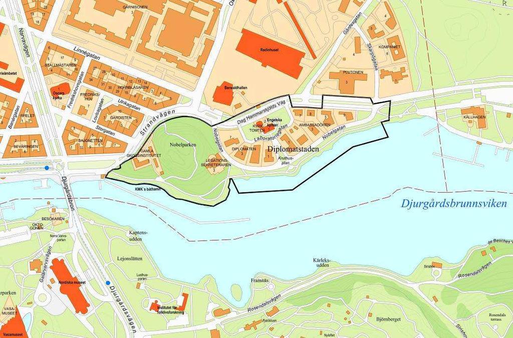 SID 5 (12) Planområdet Nationalstadsparken Utpekandet av Kungliga nationalstadsparken som riksintresse finns i 4 kap. 7 miljöbalken.