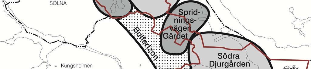 Inom Diplomatstaden är mycket av det gamla kulturlandskapet från den kungliga jaktparken bevarat, med bl.a. många gamla grova ädellövträd.