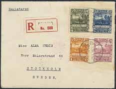 Rare commercial cover. * 1.000:- 1975K 264 Incoming mail Sweden. 25 öre on cover sent from STOCKHOLM 16 18.8.38 to Manchuria.