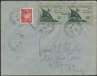 Apparently cpl main numbers after 1935 incl. mini-sheets. Also a nice part Occupation WW2 and Fieldpost stamps 1942 45. éé/é/ 1.800:- 2087 19 II P.O. in Morocco 1903 6P 25 c on 5 M greenblack/red, type II in corner marginal block of 4.
