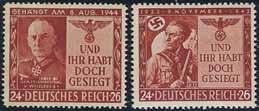 EUR 3500 éé 4.000:- 2121 2a, b Ljady 1941 60 on 1 pf dark grey with dark violet and black overprint (2). Mi 2a Signed Zierer BPP.
