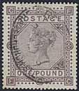 000:- 2193 50 1878 Queen Victoria wmk Maltese Cross 1 brown-lilac wmk Maltese