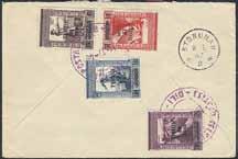 1946/47, Three covers & one postal stationery card to Sweden, incl. one registered, all franked with Columbus issue & others with many values.