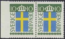 m. 1941 Stockholms slott 5 Kr blå, par 3+4-sid, tre stycken BC-par med bred marginal + två st 20 Kr