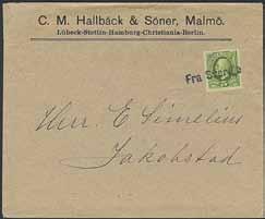 SPECIAL SECTION postal history 1510 1512 1513 1510K 52 DENMARK, Malmö Copenhagen route.