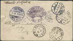 13 with ph, on letter sent to Sweden. The cover have been exchanged without postage due, although such mixed frankings were not allowed.