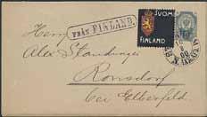 Swedish circle cancellation STOCKHOLM K.E. 25.11.1878, on Finish stamps 2x32 p Coat of Arms typ m/75 in pair, together with boxed cancellation FRÅN FINLAND, on 2-fold cover sent to Sweden.