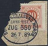 SPECIAL SECTION postal history 1626K 24c 1630 30i GERMANY, German boxed cancellation K.B. AUS DÄNEMARK on Swedish stamp 5 öre Circle type perf. 13 (bent corner perf). UNIQUE. 1.000:- 70 15.
