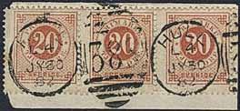 British cancellation HULL 4D (inverted letter) 17.AP.92 on Swedish stamp, 3 öre Circle type perf. 13 with ph. Superb. 500:- 1646 43e GREAT BRITAIN, Göteborg-Hull route.