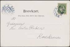 500:- 1707K 106 1705 1707 NORWAY, Swedish boxed cancellation FRÅN NORGE, on cover, together with TPO cancellation PKXP No 44B 16.4.1914 on Norweigan stamp 10 øre posthorn Roman capitals.