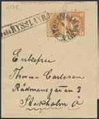 Sent to Sweden. Very scarce combination and usage, possible UNIQUE. 4.000:- 1722K L11, L12 RUSSIA, Libau-Westervik route.
