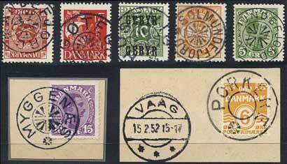 POSTMARKS, Star type (stj) and Removed star type (uds). Almost complete incl. several excellent strikes.