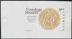 (é) 500:- 1925 F 2252 Sweden 2001 The Nobel Prize Centenary 8 kr Literature. Plate-proof in yellowish-brown.