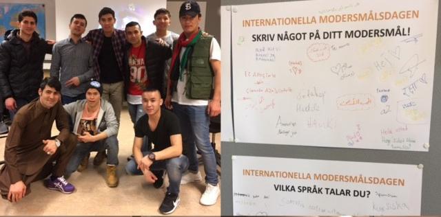 SPRINT-elever som medarrangörer på Internationella modersmålsdagen 21 februari 2017, Borgarskolan. (Foto: Diana Hedin) Var ska vi köpa böckerna? Hur vet vi vilka böcker som är bra?