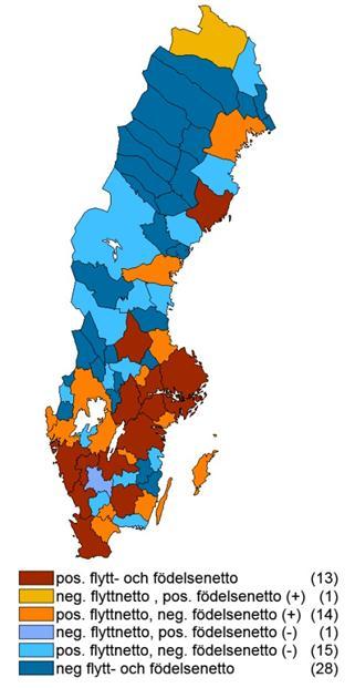 REGIONAL TILLVÄXT 2013 befolkningstillväxten under perioden. Den resterande delen fördelas i huvudsak till FA-regioner med större städer.