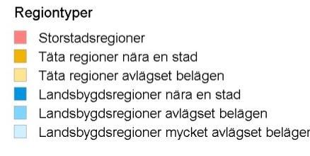 En detaljerad genomgång av hur typologiseringen har tillämpats på FA-regioner finns i underlagsrapporten Tillväxtanalys (WP/PM 2011:47) Typologisering av FA-regioner utifrån ett stad- land perspektiv.