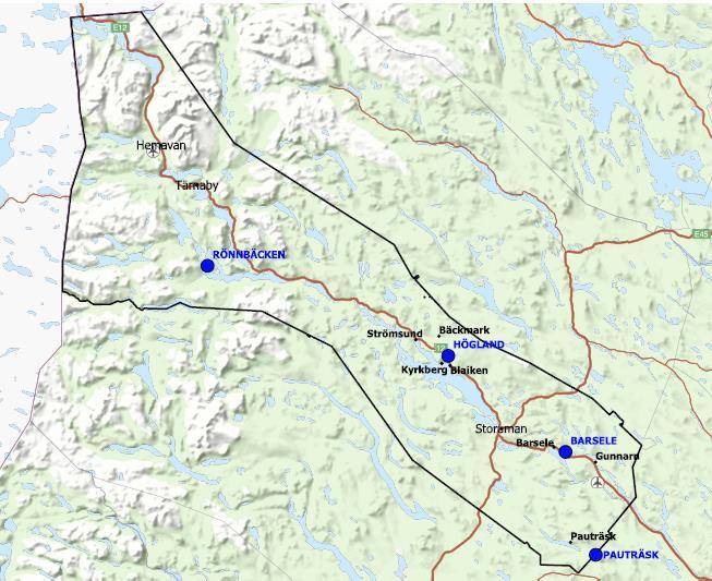 Karta över Storumans kommun Nedan finns en karta över kommunen.