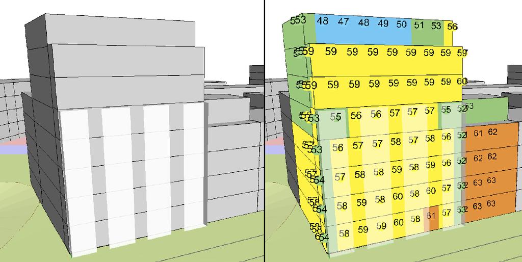 Eskilstuna kommun 10 (16) Åtgärder Utredningen visar på att ny bebyggelse kan klara sig inom riktvärdena om olika åtgärder utförs i hänseende till fönstersättning på balkong och planlösning.