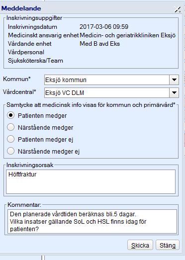 3 (10) Bild 4 Meddelanderutan som visas motsvarar inskrivningsmeddelandet.