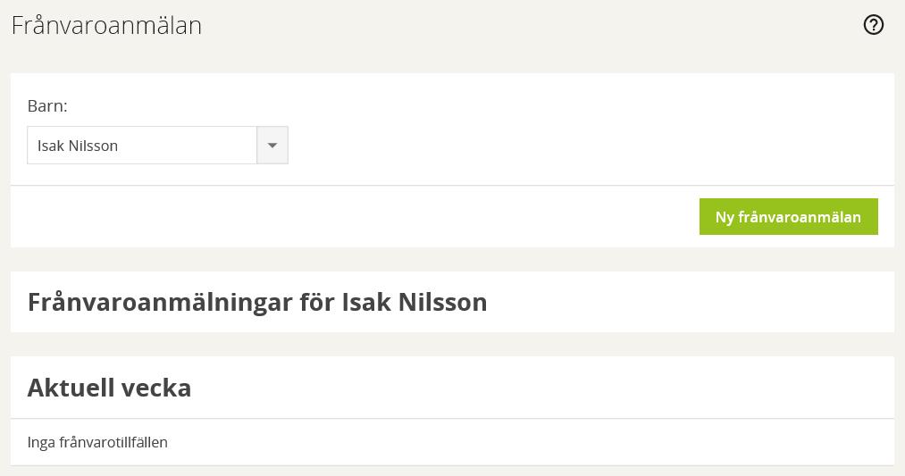 3 Frånvaro Under funktionen Frånvaroanmälan kan vårdnadshavare och personal frånvaroanmäla ett barn, men också avsluta en pågående frånvaroanmälan när barnet återkommer till förskolan/fritidshemmet.