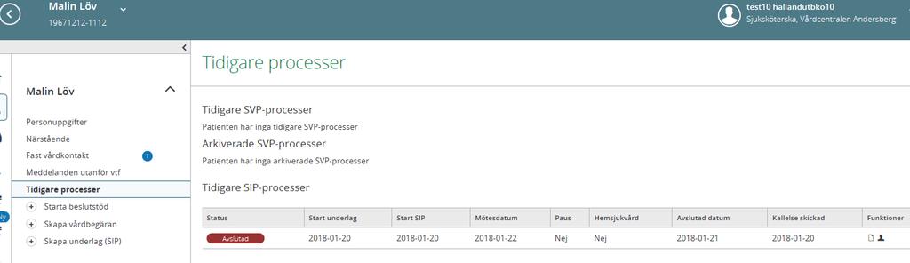 19. Avsluta en pågående SIP process Skriv komentar Spara