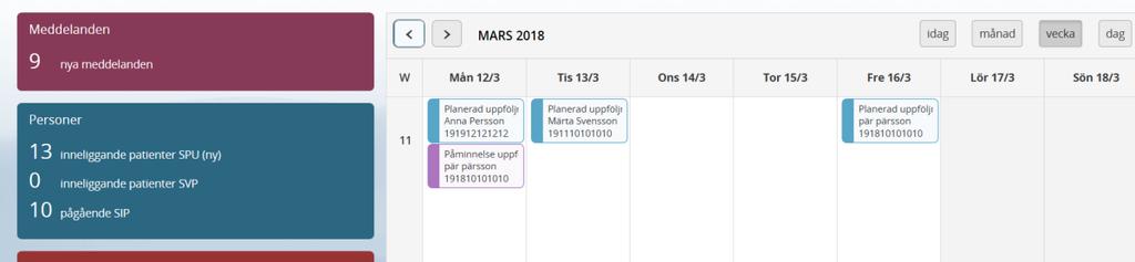 24. Inaktivera påminnelse uppföljning och uppföljning i kalendern i Lifecare När en avdelning/enhet blir kallad till SIP-möte så blir avdelningen också en part i SIP:en, vilket leder till att datum