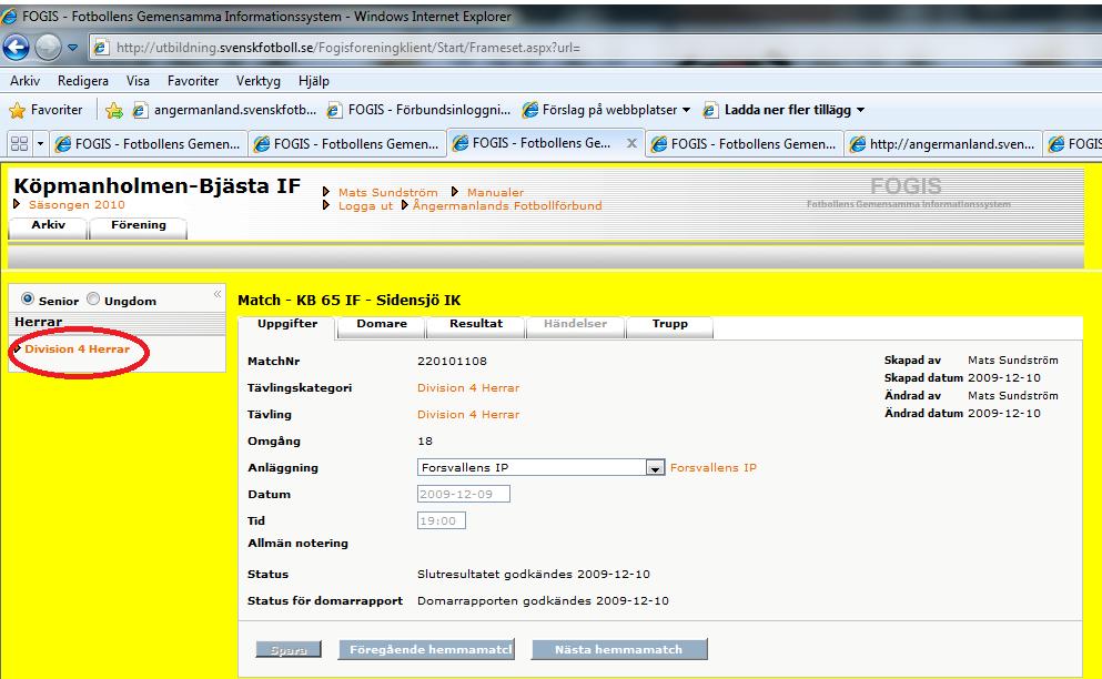 av matchrapporten.