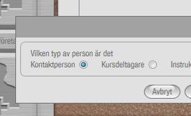 Skapa en person Om du vill lägga till en person i registret i form av kursdeltagare, instruktör eller kontaktperson. 1. Klicka på ikonen Register. 2. Klicka på Skapa person. 3.