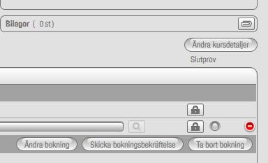 Ändringarna du gjorde är nu sparade. Ta bort en bokning 1. Klicka på Kurs. 2. Klicka på för det aktuella kurstillfället. 3. Klicka på pilen för att utöka den aktuella bokningen. 4.