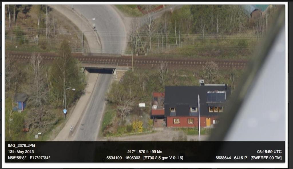 Geo-taggade bilder med tre referenser: