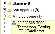 Lägga till Mina personer Klicka på klientens/brukarens namn och personnummer under Mina