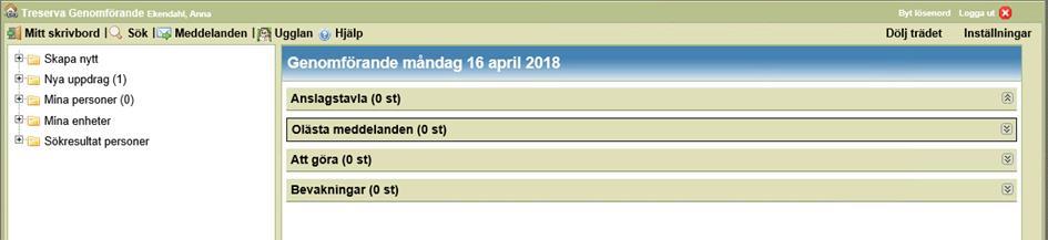 Startbild Du kan endast läsa uppgifter i startbilden: List i överkanten Mitt