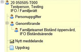 Ämnesraden är förifylld med klientens/brukarens personuppgifter: Läs avsnitt Skapa nytt meddelande om hur du sparar och skickar meddelanden.