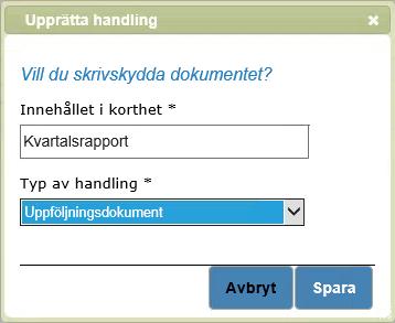 Du kommer då att få fylla i dokumentets innehåll och vilken typ av handling