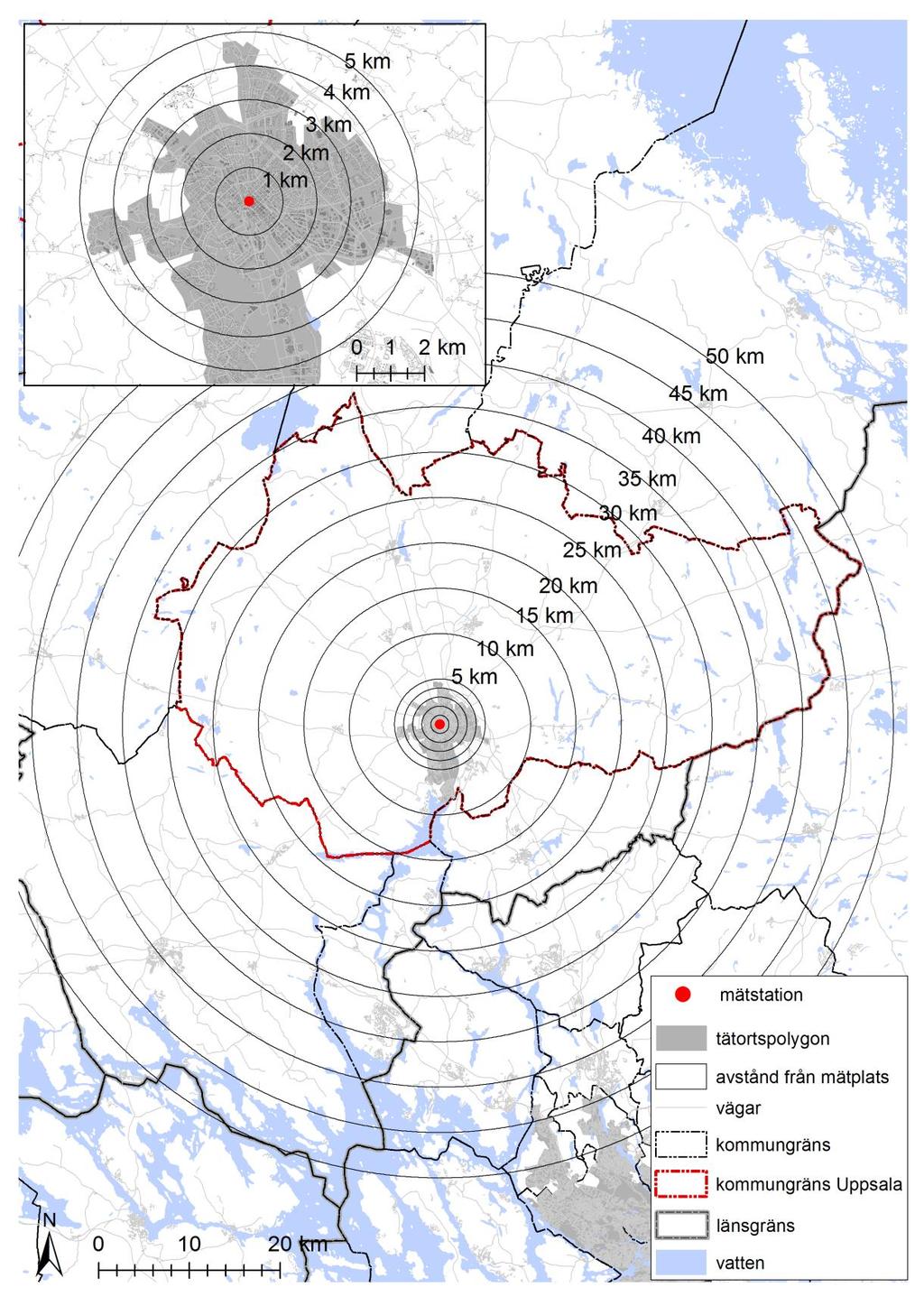 Illustration av de olika geografiska områdena där jämförelse har gjorts mellan befolkningsviktat