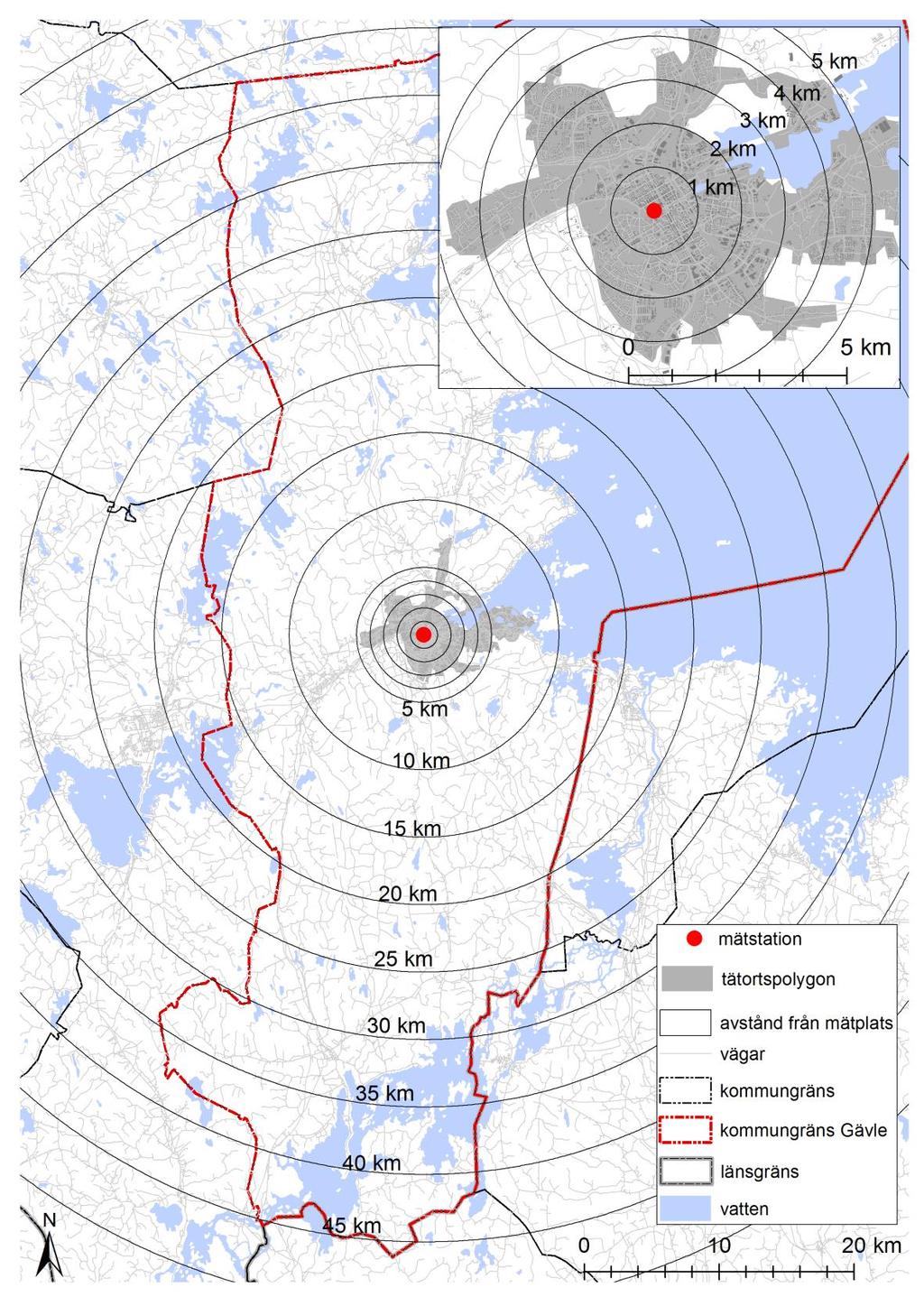 Illustration av de olika geografiska områdena där jämförelse har gjorts mellan