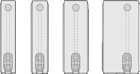 Thermopanel V4 PANELRADIATORER Utförande och mått Utförande Thermopanel radiatorn är försedd med insvetsat dolt ventilarrangemang med både botten och sidoanslutning.