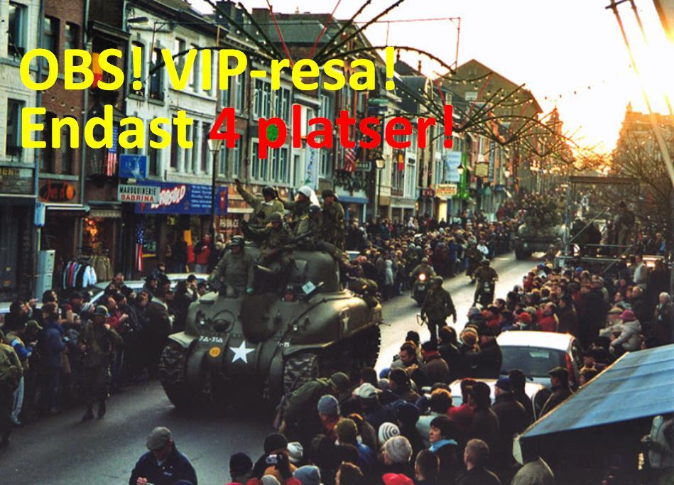 13-17 december 2018: VIP-resa tillbaka till Ardenneroffensiven Följ med till NUTS WEEKEND Åminnelsen av Ardenneroffensiven i Bastogne! Militärparad med stridsvagnar och andra militärfordon!