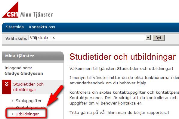 6.3 Avsluta en utbildning Om en utbildning av någon anledning kommer att avslutas kan du meddela CSN det i tjänsten Studietider och utbildningar i Mina tjänster.