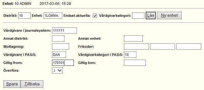 Filur Vårdgivare Samtliga vårdgivare Vårdgivare som ska ha PASiS-signatur ska alltid först läggas upp i Filur Vårdgivare PASiS. Gå in i Filur Vårdgivare.