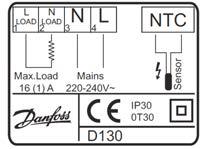 Dessutom har termostaten en LED-indikator som visar standbyperioder (grönt ljus) och värmeperioder (rött ljus). Produkt Temp. Färg 85 811 69 DEVIreg TM 130 +5 +45 C Polarvit Temp.