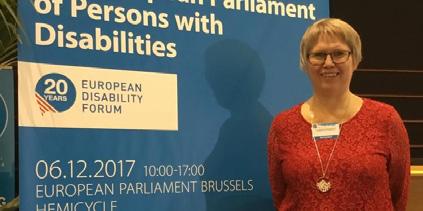 Inre Ringen Sveriges ordförande Anna Hildingsson talade i Bryssel 800 personer med funktionsnedsättning från hela Europa samlades den 6 december