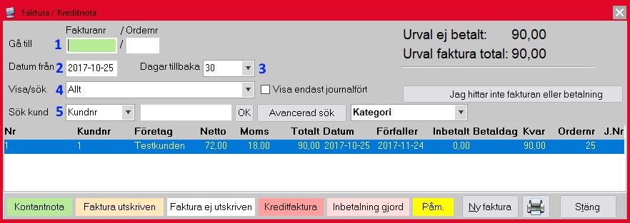 En faktura som är utskriven är låst för förändring. Även om fakturan inte är utskriven så låses den efter ett dagsavslut i kassan. En låst faktura kan inte förändras.