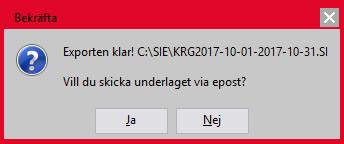 Sökväg till SIE filer: Filerna sparas som en textfil i kassadatorn. Här ställer man in sökvägen för den mapp som ska innehålla filerna.