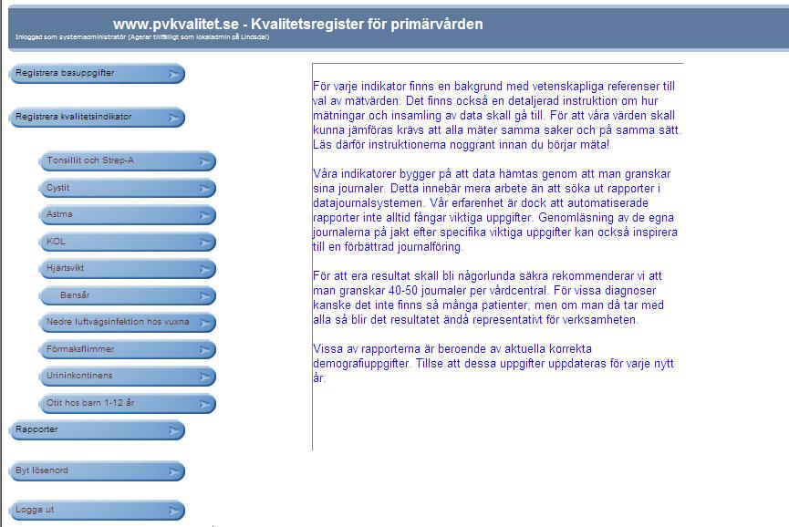 Evidensbaserade indikatorer Tonsillit Cystit hos kvinnor Astma KOL