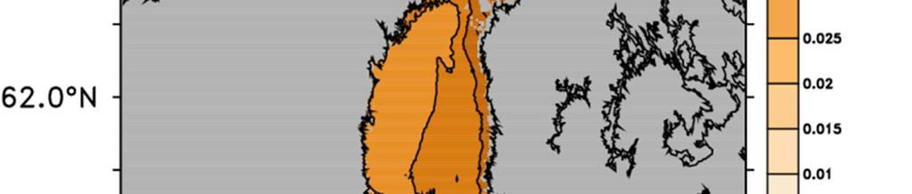 modellgenomsnittet för Östersjön, enligt