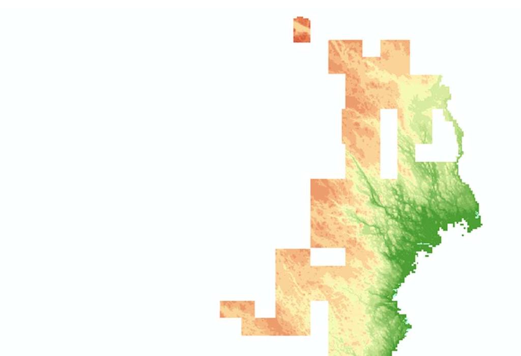 Landhöjning Landhöjningsmodellen som användes var NKG2016LU_lev. Rastret för landhöjningsmodellen och rastret för medelvattenståndet anpassades till varandra.