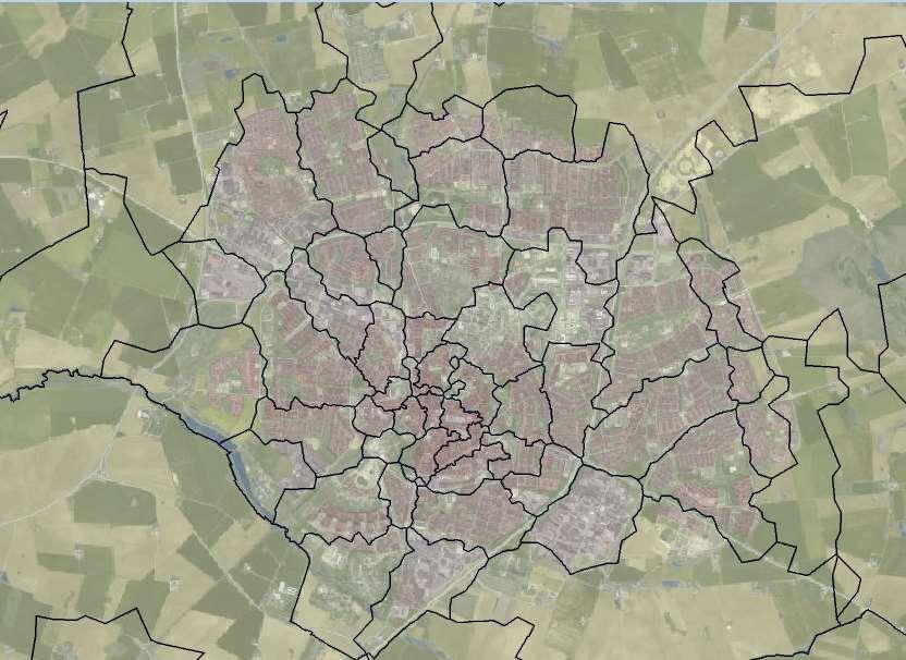 Källa: Bearbetningar SCB, övrig geodata SCB, Lantmäteriet Syfte med ny indelning Behov av översyn av indelning Minska antalet områden (9 207 idag) Skapa mer homogena