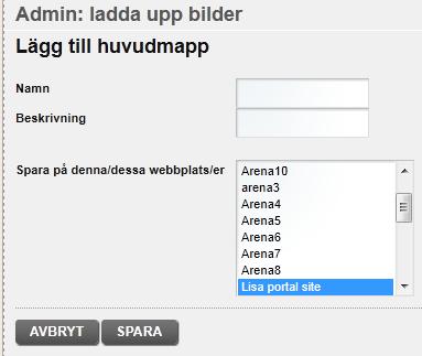 Om du ska spara mappen även på någon eller några andra webbplatser som ditt bibliotek samarbetar med markerar du den/dem innan du